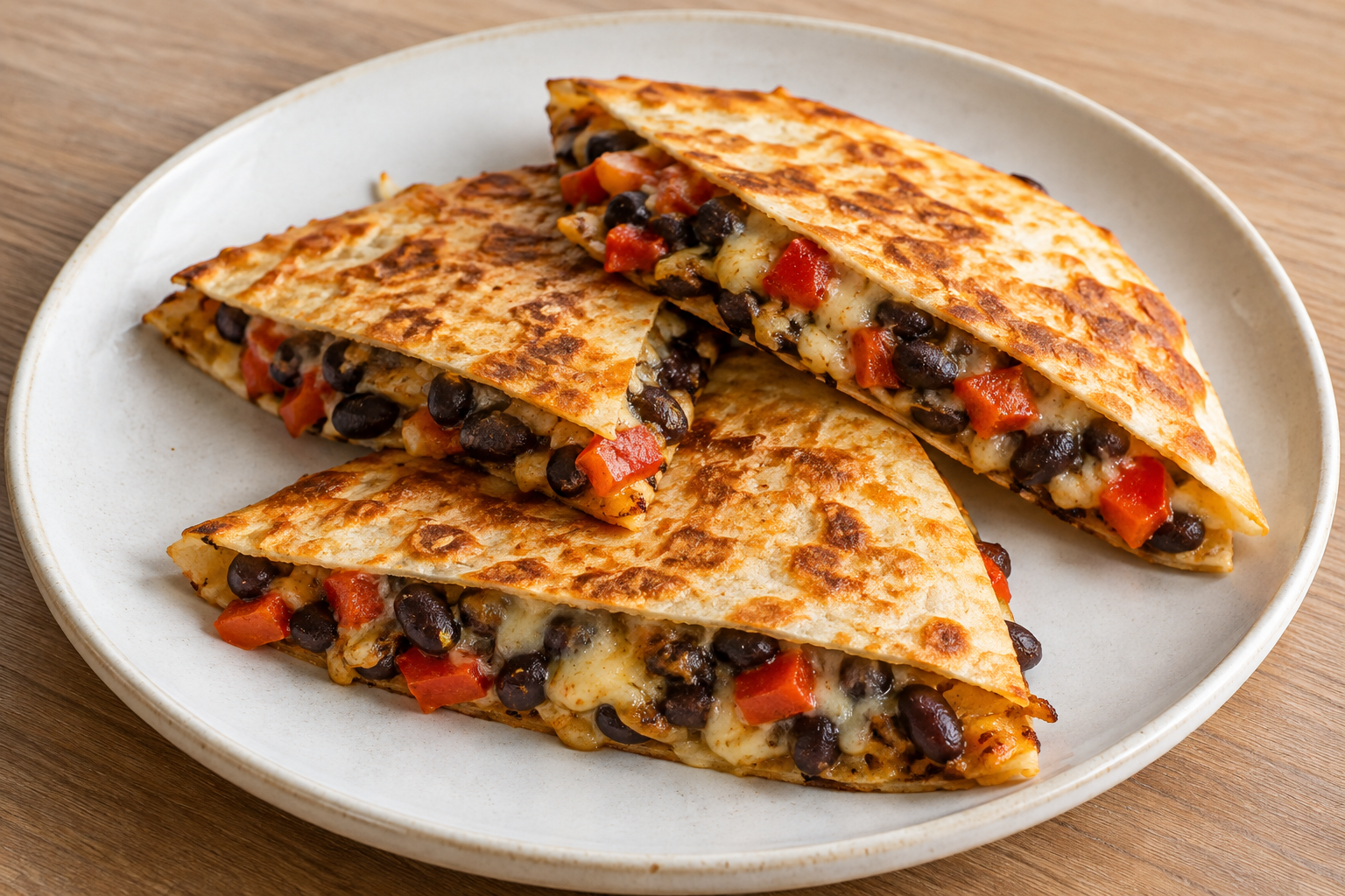 Quesadillas mit schwarzen Bohnen