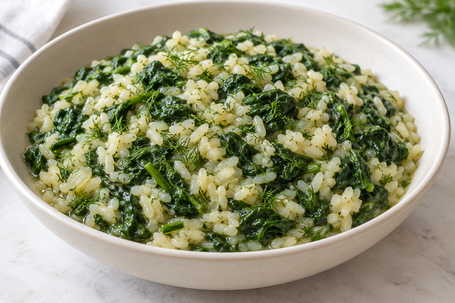 Riso greco agli spinaci